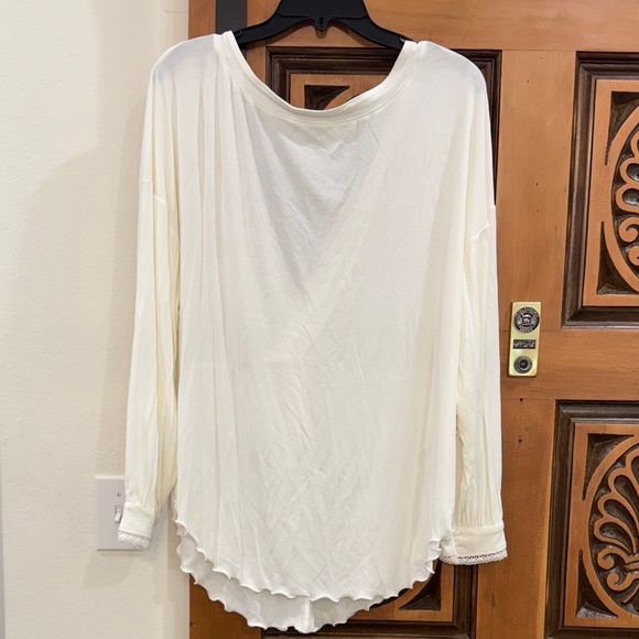 Free People Cream Long Sleeve Top - Picture 1 of 8